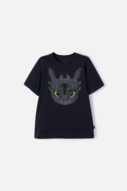 CAMISETA CÓMO ENTRENAR A TU DRAGÓN NEGRA MANGA CORTA PARA NIÑO