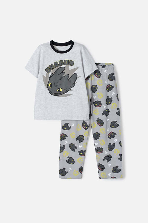 Card slide image -  PIJAMA CÓMO ENTRENAR A TU DRAGÓN GRIS Y NEGRA DE PANTALÓN LARGO PARA NIÑO