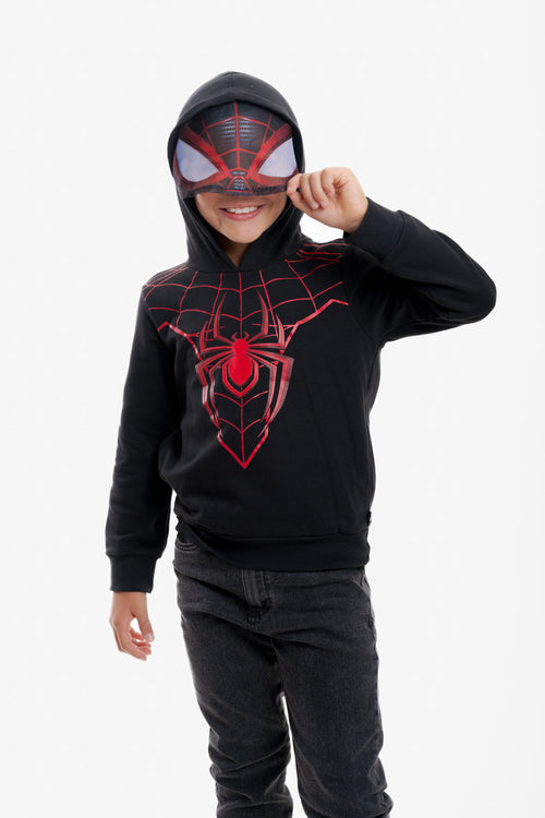 BUZO DE SPIDER-MAN CON CAPUCHA NEGRO PARA NIÑO