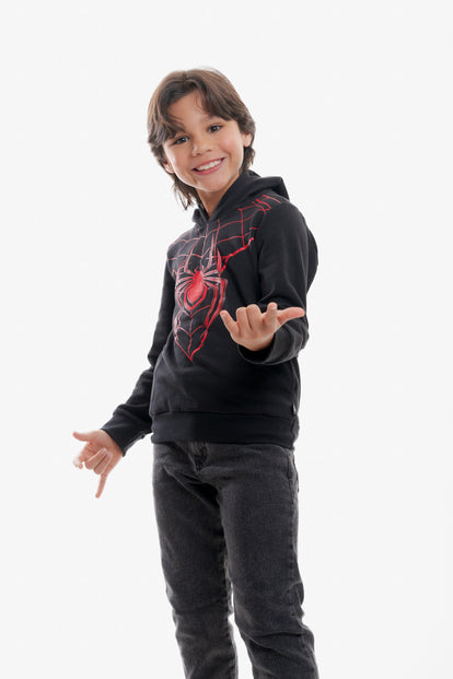 BUZO DE SPIDER-MAN CON CAPUCHA NEGRO PARA NIÑO