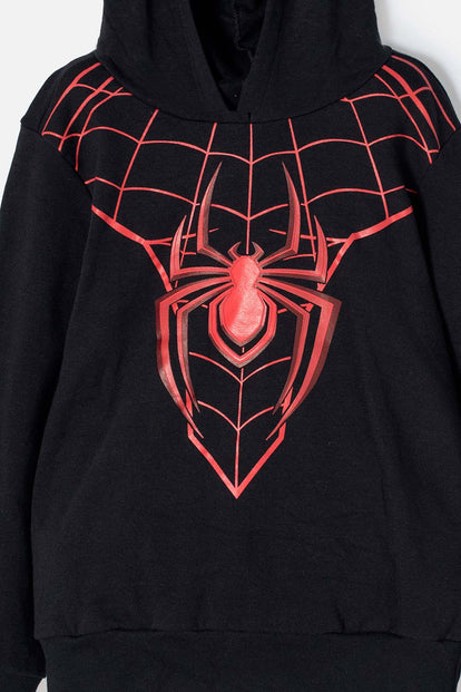 BUZO DE SPIDER-MAN CON CAPUCHA NEGRO PARA NIÑO