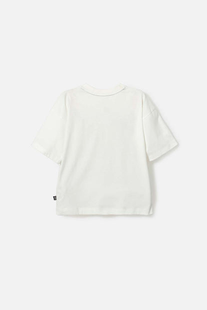 CAMISETA DE LAS CHICAS SUPERPODEROSAS MARFIL MANGA CORTA PARA NIÑA