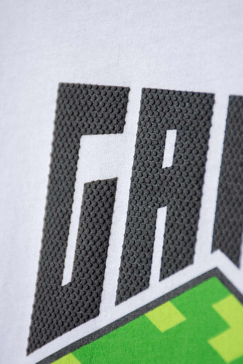 CAMISETA DE MINECRAFT MANGA CORTA BLANCO PARA NIÑA