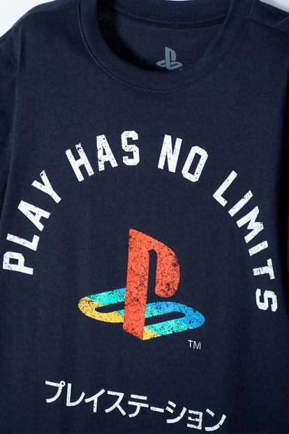 CAMISETA DE PLAY STATION MANGA CORTA AZUL PARA NIÑO
