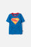 CAMISETA DE SUPERMAN CON CAPA AZUL Y ROJO PARA NIÑO