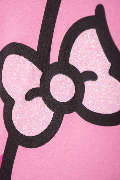 CAMISETA DE MY MELODY & KUROMI ROSADA CON ESTAMPADO EN FRENTE PARA NIÑA