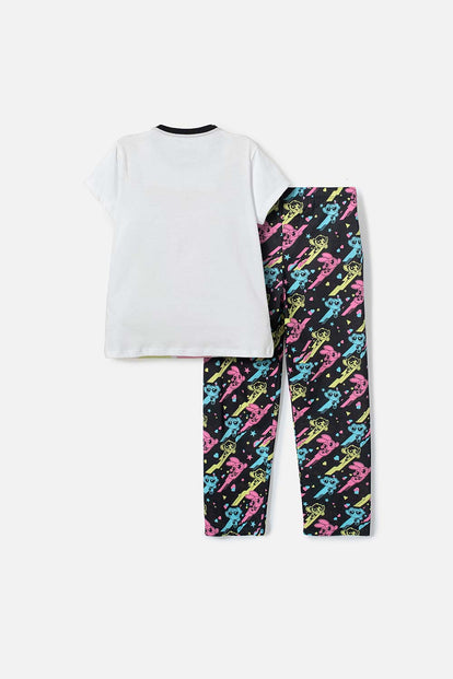 PIJAMA DE LAS CHICAS SUPERPODEROSAS BLANCO Y NEGRO PARA NIÑA
