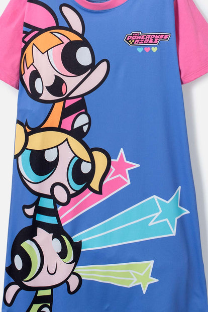 PIJAMA TIPO BATOLA DE LAS CHICAS SUPERPODEROSAS PARA NIÑA