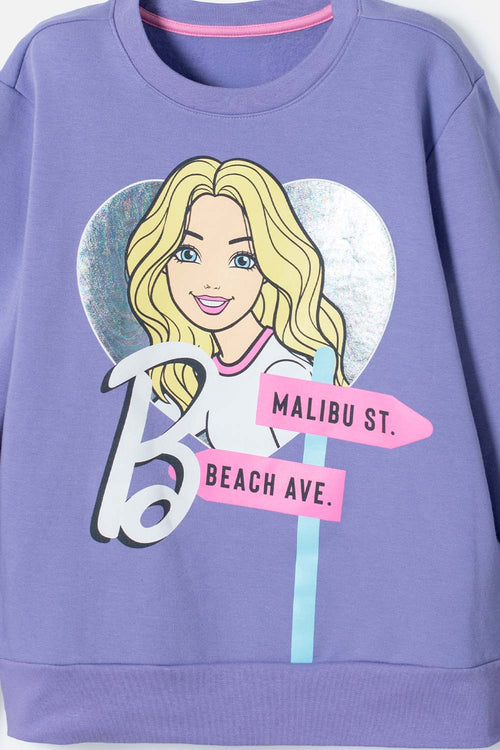 BUZO DE BARBIE LILA CERRADO PARA NIÑA
