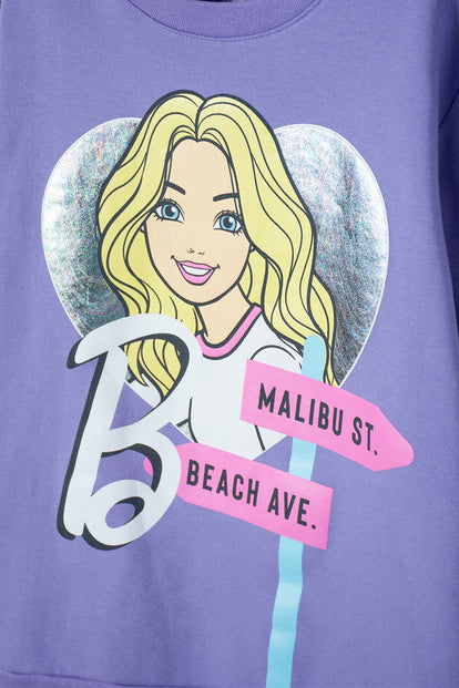 BUZO DE BARBIE LILA CERRADO PARA NIÑA