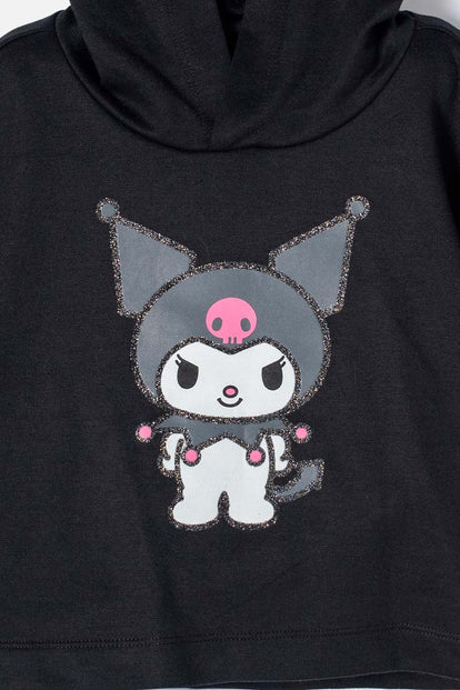 CAMISETA DE KUROMI MANGA CORTA NEGRA PARA NIÑA