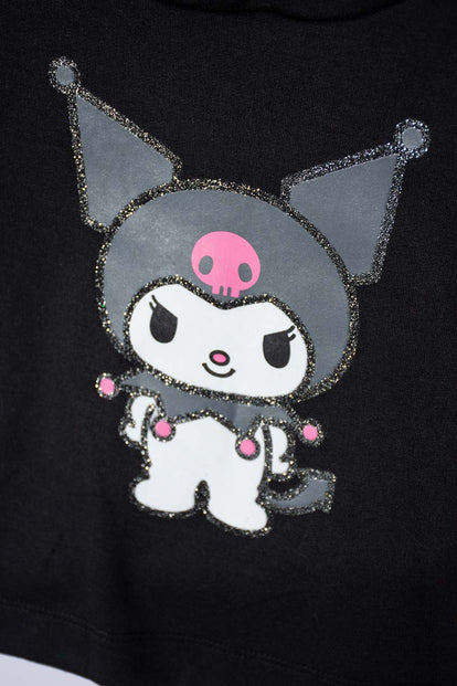 CAMISETA DE KUROMI MANGA CORTA NEGRA PARA NIÑA