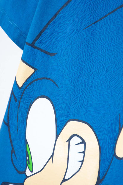 CAMISETA DE SONIC MANGA CORTA AZUL PARA NIÑO