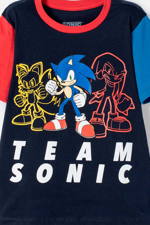 PIJAMA DE SONIC CON PANTALÓN LARGO MULTICOLOR PARA NIÑO