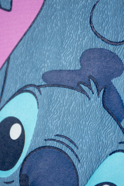 CAMISETA DE LILO & STITCH AZUL ESTAMPADA EN FRENTE PARA NIÑO