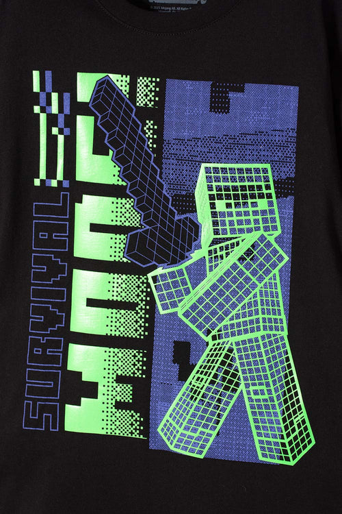 CAMISETA DE MINECRAFT QUE ALUMBRA EN LA OSCURIDAD PARA NIÑO