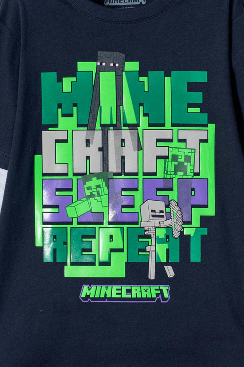 CAMISETA DE MINECRAFT MANGA LARGA AZUL PARA NIÑO