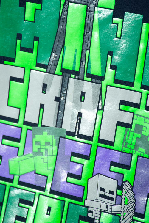 CAMISETA DE MINECRAFT MANGA LARGA AZUL PARA NIÑO