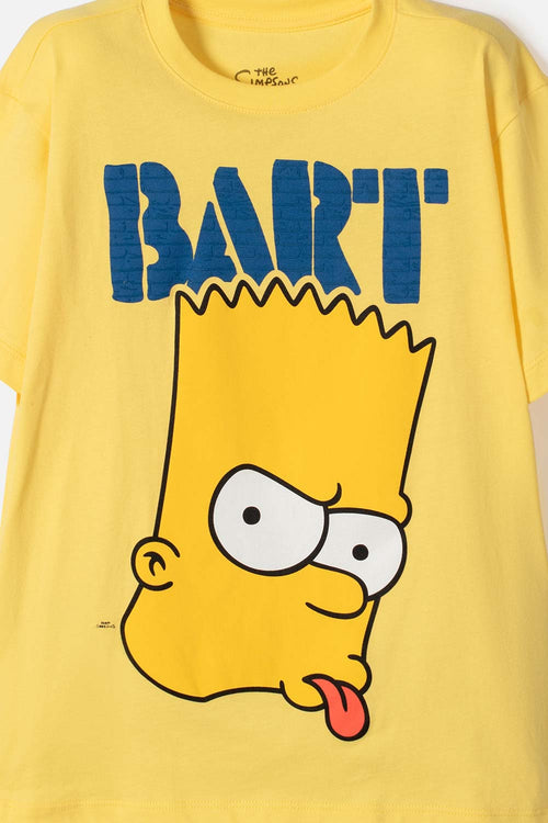 CAMISETA DE LOS SIMPSONS MANGA CORTA AMARILLA PARA NIÑO