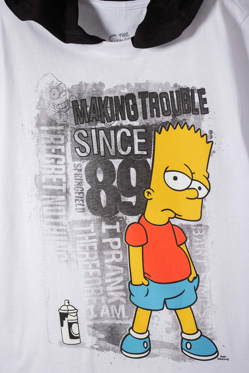 CAMISETA DE LOS SIMPSON MANGA CORTA NERO Y BLANCO PARA NIÑO