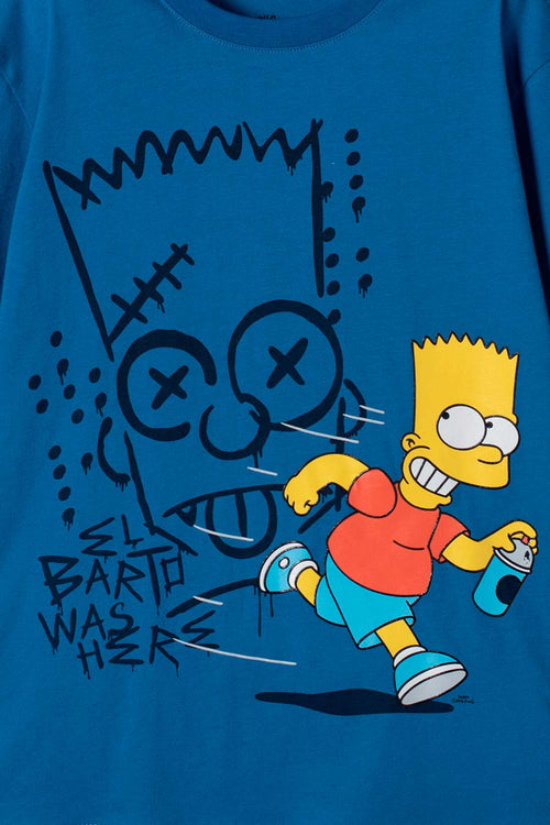 CAMISETA DE LOS SIMPSONS MJNAG CORTA AZUL PARA NIÑO