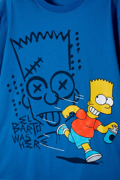 CAMISETA DE LOS SIMPSONS MJNAG CORTA AZUL PARA NIÑO
