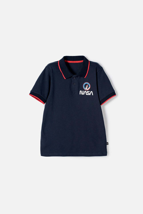 CAMISETA DE LA NASA TIPO POLO AZUL PARA NIÑO