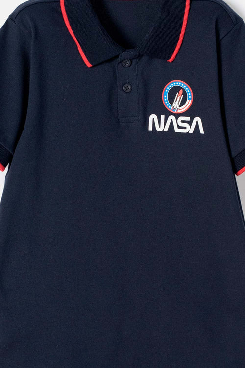 CAMISETA DE LA NASA TIPO POLO AZUL PARA NIÑO