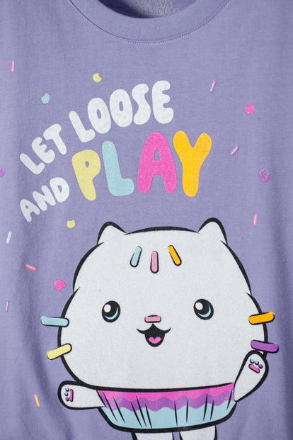 CAMISETA DE GABBY’S DOLLHOUSE MANGA CORTA LILA PARA NIÑA