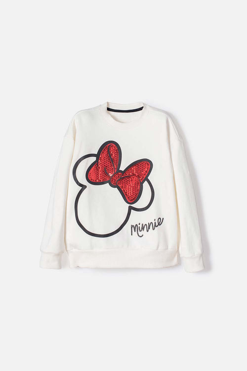 BUZO MINNIE MOUSE CERRADO MARRFIL PARA NIÑA