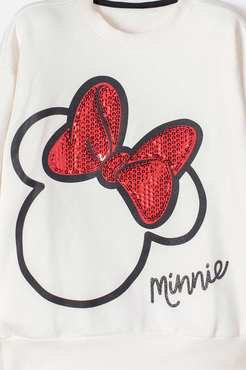 BUZO MINNIE MOUSE CERRADO MARRFIL PARA NIÑA