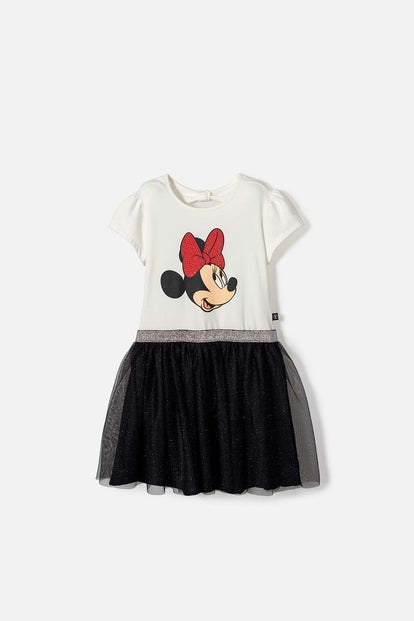 VESTIDO DE MINNIE MOUSE CON TULL MARFIL PARA NIÑA