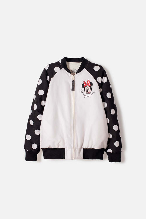 CHAQUETA MINNIE MOUSE CON CIERRE ROJO PARAISO PARA NIÑA
