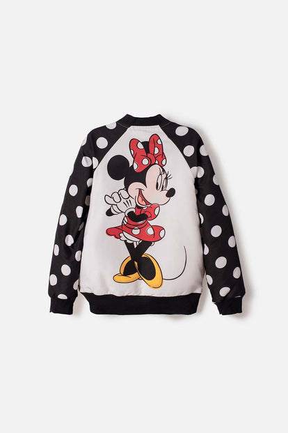 CHAQUETA MINNIE MOUSE CON CIERRE ROJO PARAISO PARA NIÑA