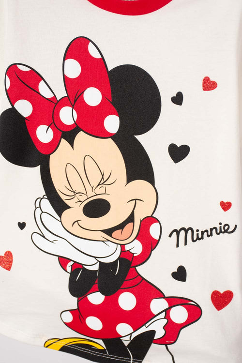 PIJAMA DE MINNIE MOUSE PANTALÓN LARGO MARFIL PARA NIÑA