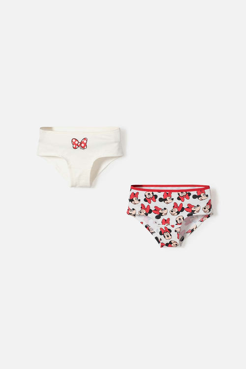 PACK X2 PANTIES DE MINNIE MOUSE MULTICOLOR PARA NIÑA