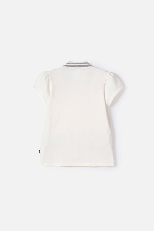 CAMISETA TIPO POLO MINNIE MOUSE MARFIL PARA NIÑA