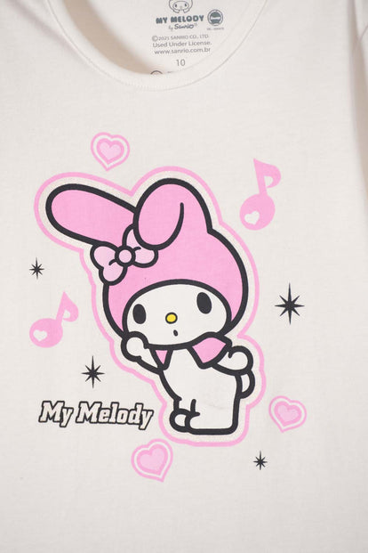 CAMISETA MY MELODY MANGA CORTA MARFIL PARA NIÑA