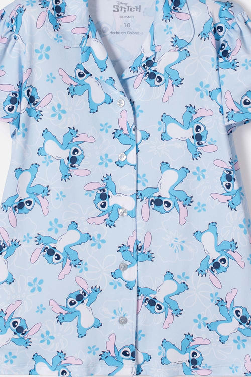 PIJAMA DE STITCH PANTALÓN LARGO MULTICOLOR PARA NIÑA