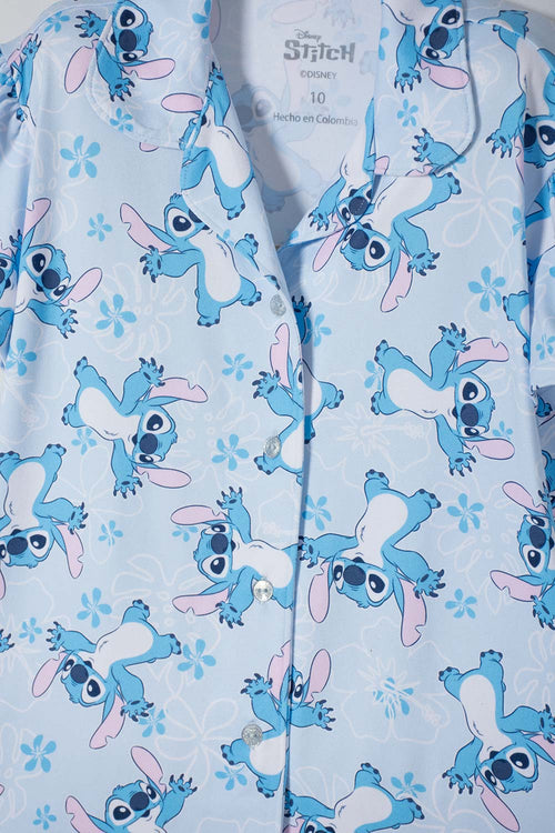 PIJAMA DE STITCH PANTALÓN LARGO MULTICOLOR PARA NIÑA