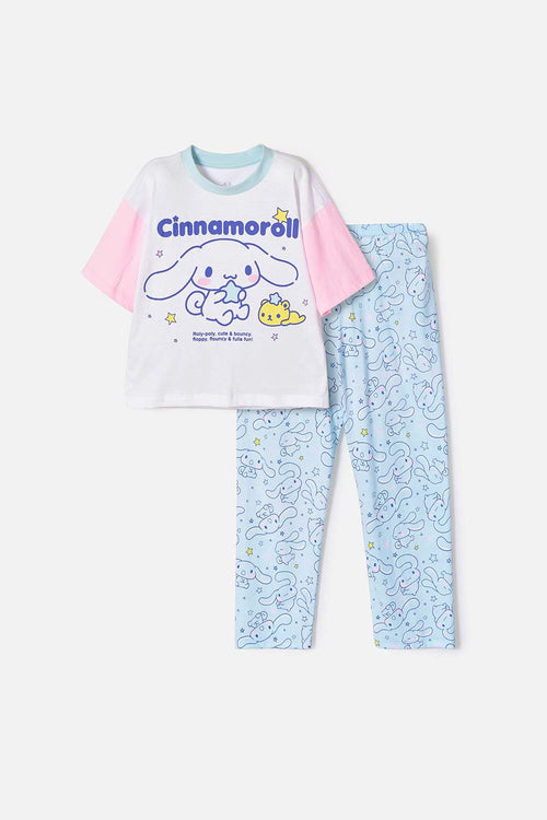 PIJAMA DE CINNAMOROLL MANGA CORTA MULTICOLOR PARA NIÑA