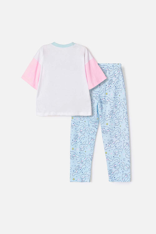 PIJAMA DE CINNAMOROLL MANGA CORTA MULTICOLOR PARA NIÑA