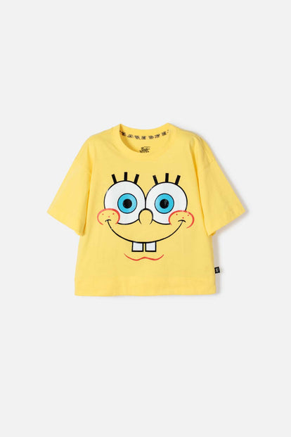 CAMISETA DE BOB ESPONJA MANGA CORTA MULTICOLOR PARA NIÑA