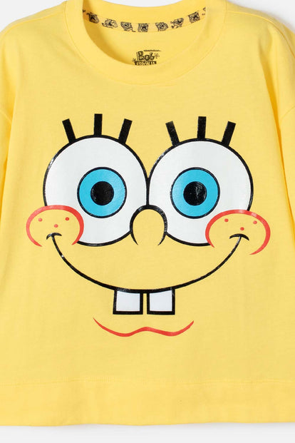 CAMISETA DE BOB ESPONJA MANGA CORTA MULTICOLOR PARA NIÑA