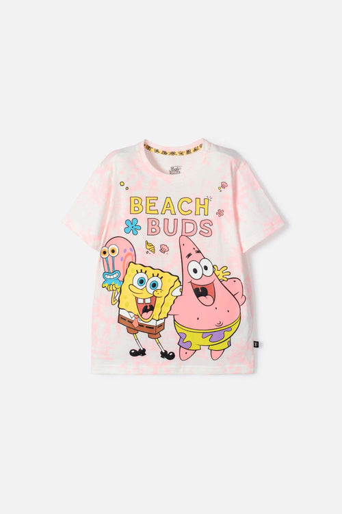 CAMISETA DE BOB ESPONJA MANGA CORTA MULTICOLOR PARA NIÑA
