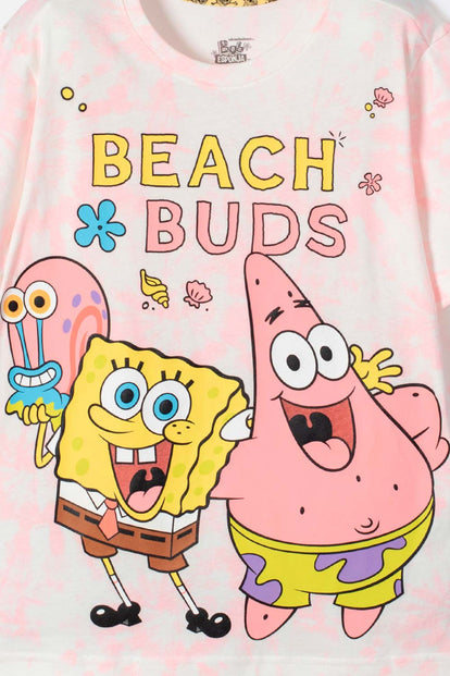 CAMISETA DE BOB ESPONJA MANGA CORTA MULTICOLOR PARA NIÑA