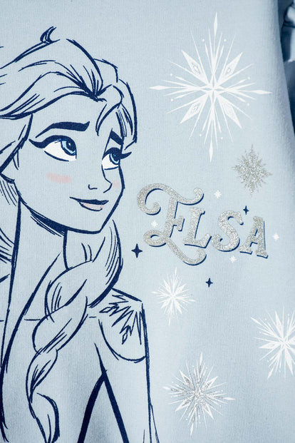 BUZO DE FROZEN CERRADO AZUL CIELO PARA NIÑA