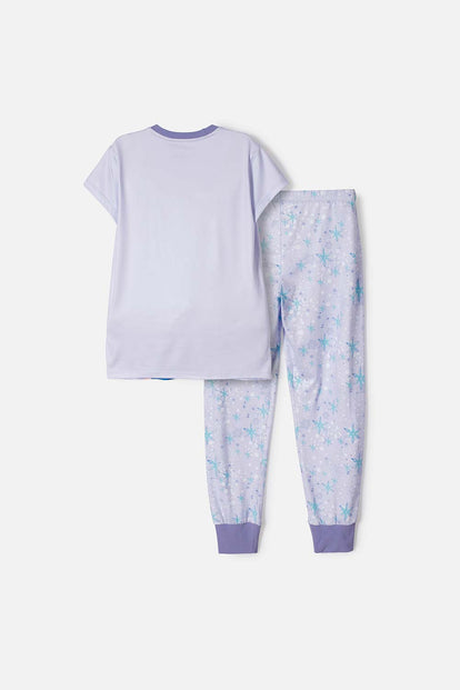 PIJAMA DE FROZEN MANGA CORTA LAVANDA PARA NIÑA