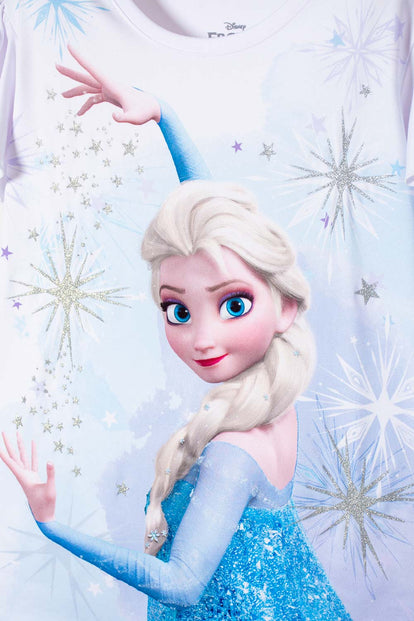 CAMISETA DE FROZEN MANGA CORTA BLANCO PARA NIÑA