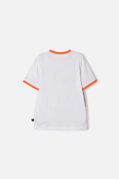 CAMISETA DE JURASSIC WORLD MANGA CORTA BLANCO PARA NIÑO